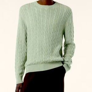 NWT GRANT THOMAS Men's Two Ply 100% Cashmere Knit Sweater, Apple green